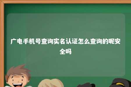 广电手机号查询实名认证怎么查询的呢安全吗 