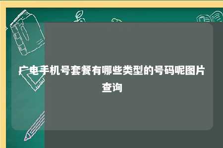 广电手机号套餐有哪些类型的号码呢图片查询 