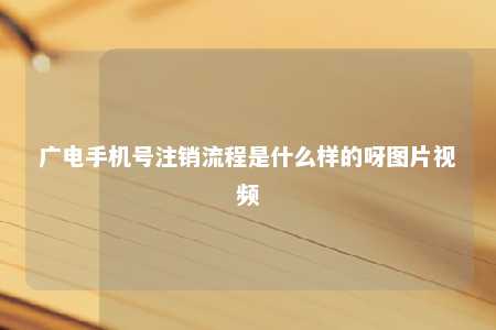 广电手机号注销流程是什么样的呀图片视频 