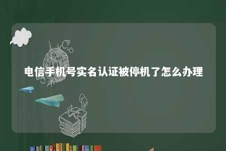 电信手机号实名认证被停机了怎么办理 