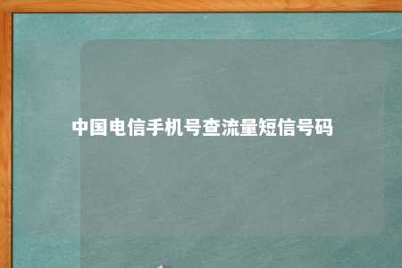 中国电信手机号查流量短信号码 