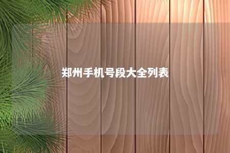 郑州手机号段大全列表 